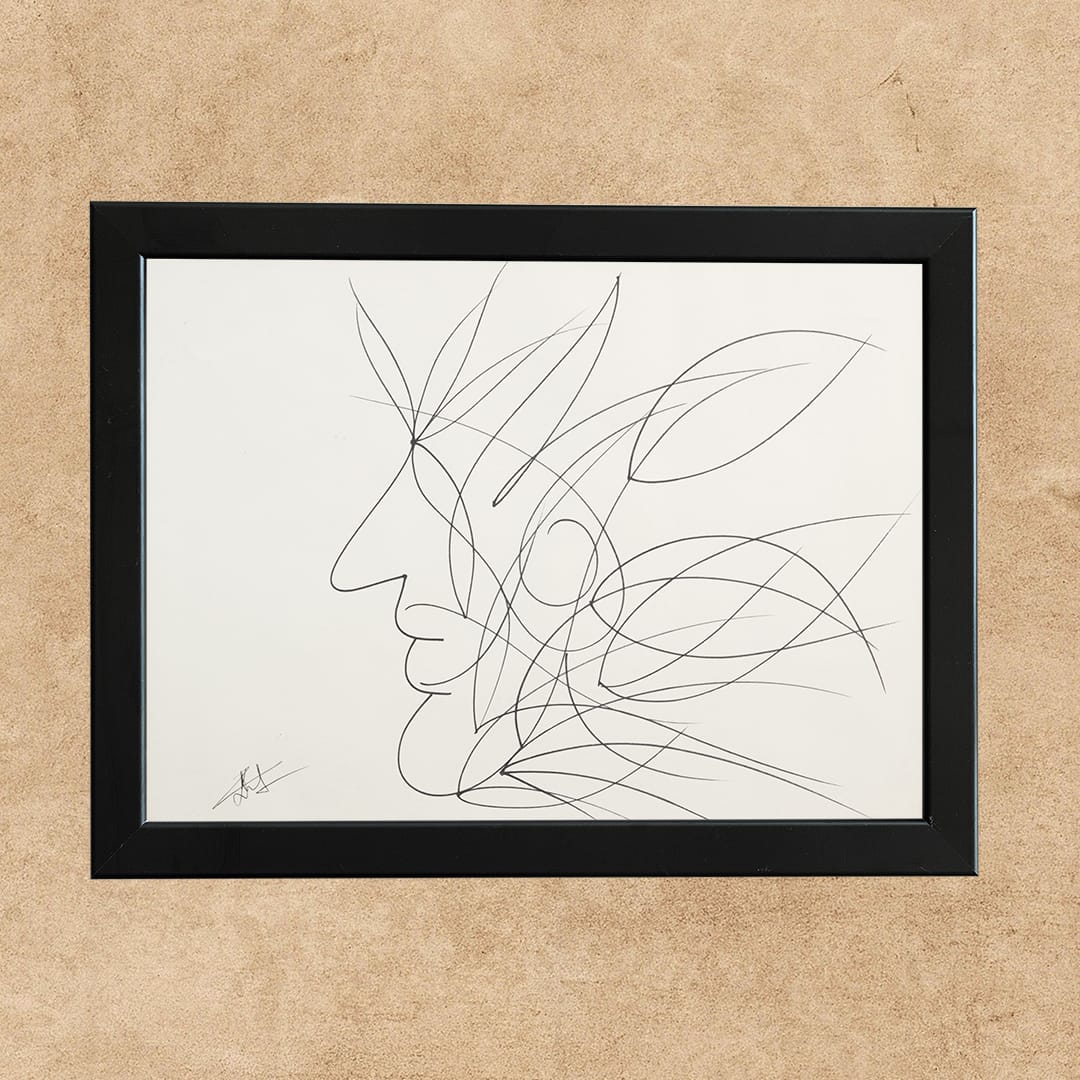 Abstract continuous-line portrait